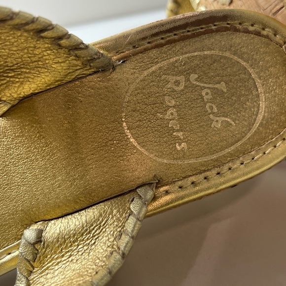 Jack Roger’s Size 8.5 Thong Cork Gold Wedges Like New Summer Vacation Show EUC - Picture 10 of 12